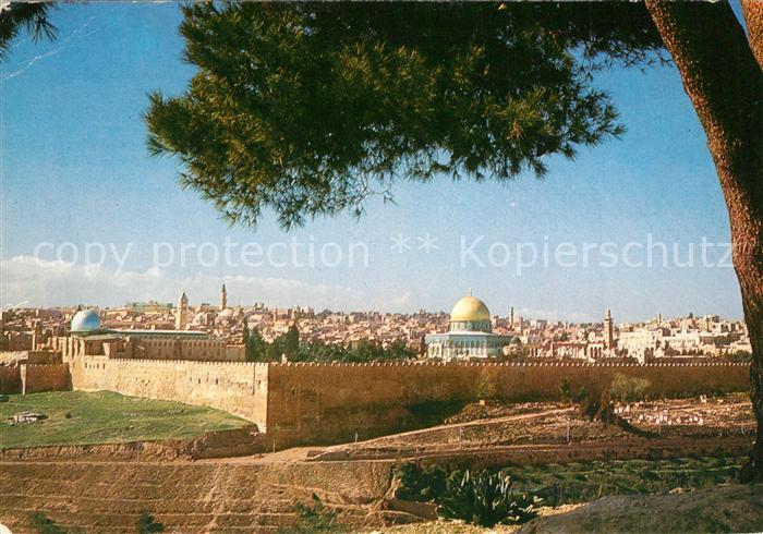 Jerusalem Yerushalayim Temple Area Eastern Wall seen from Mount of Olives