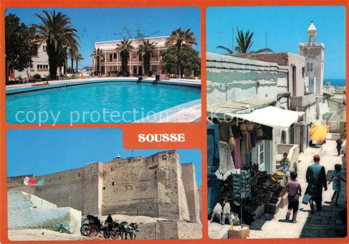 SOUssE  Tunesie Hotel mit Swimming Pool Festung Ortsmotiv Gasse