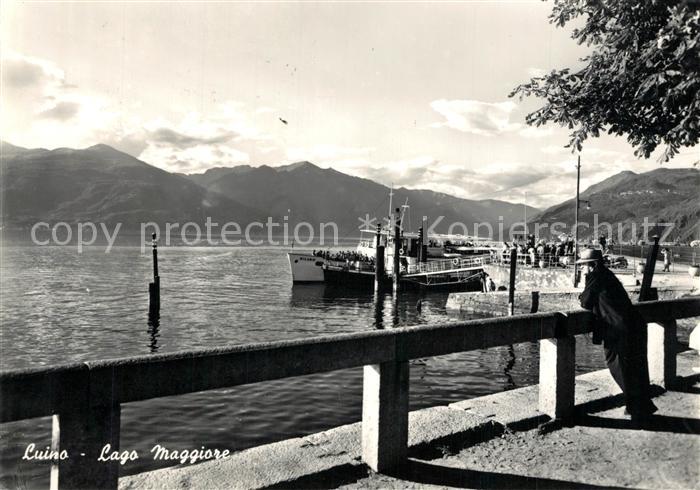 Luino Lago Maggiore Uferpartie am See Anleger Fahrgastschiff