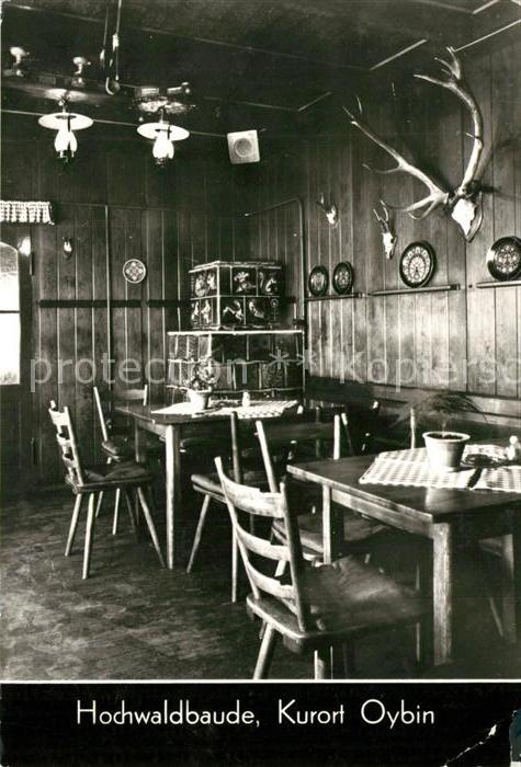 Oybin Hochwaldbaude Gastraum Kamin