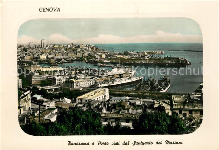 Genova Genua Liguria Panorama e Porto visti dal Santuario dei Marinai