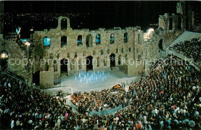 Athens Athen Herodus Theater Nachtaufnahme Auffuehrung
