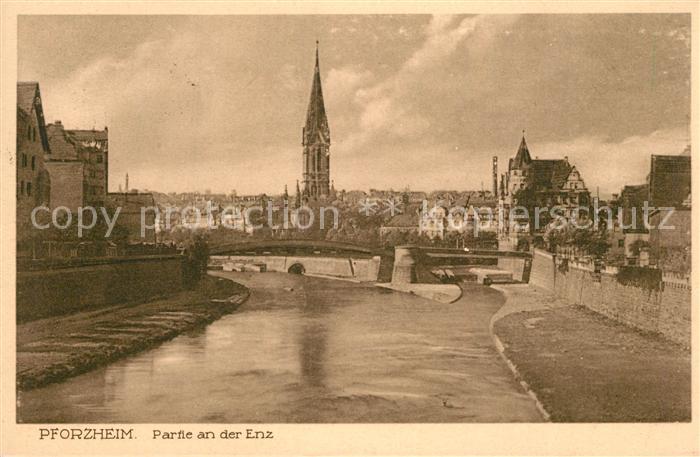 Pforzheim Enz Kirche Bruecke