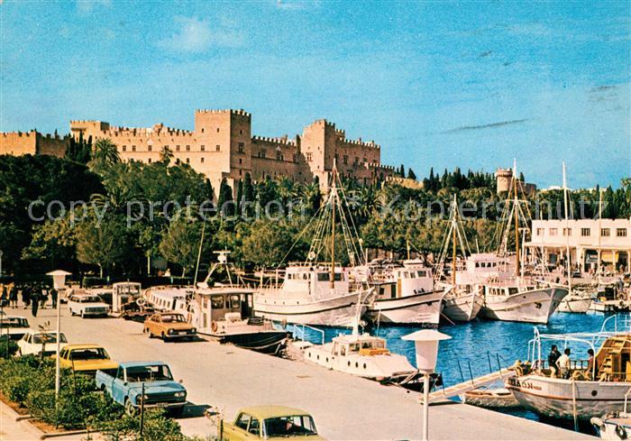 Rhodes Rhodos Greece Hafen Stadtpanorama