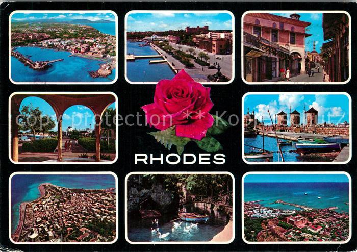 Rhodes Rhodos Greece Fliegeraufnahme Hafen Windmuehlen