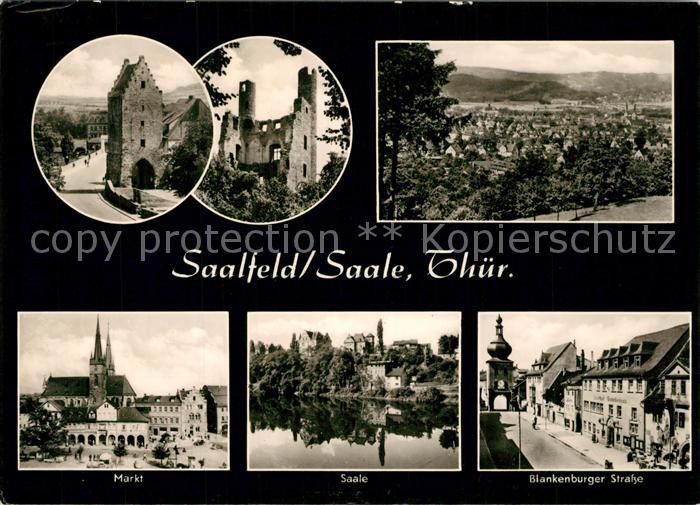 Saalfeld Saale Markt Saale Blankenburger Strasse Burgruine Panorama