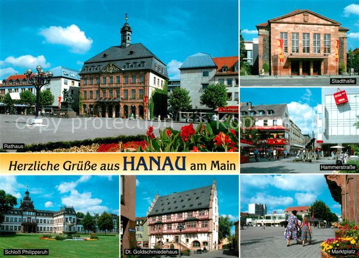 Hanau Main Rathaus Stadthalle Schloss Philippsruh Goldschmiedehaus Marktplatz