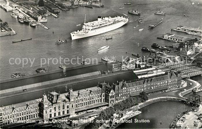 Schiffe Ships Navires MS Oranje Amsterdam Central Station