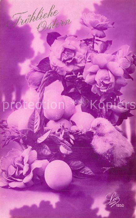 Ostern Easter Paques Kueken Eier Rosen Foto-Leo-Paris-Nr. 1250