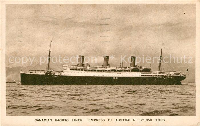 Dampfer Oceanliner Empress of Australia Canadian Pacific Liner