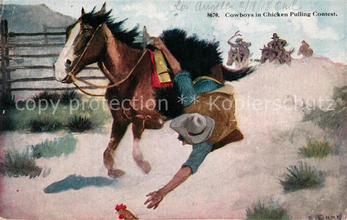 Cowboys Chicken Pulling Contest