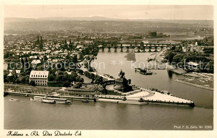 Foto Zeitz F.G. Nr. 2285 Koblenz Deutsches Eck