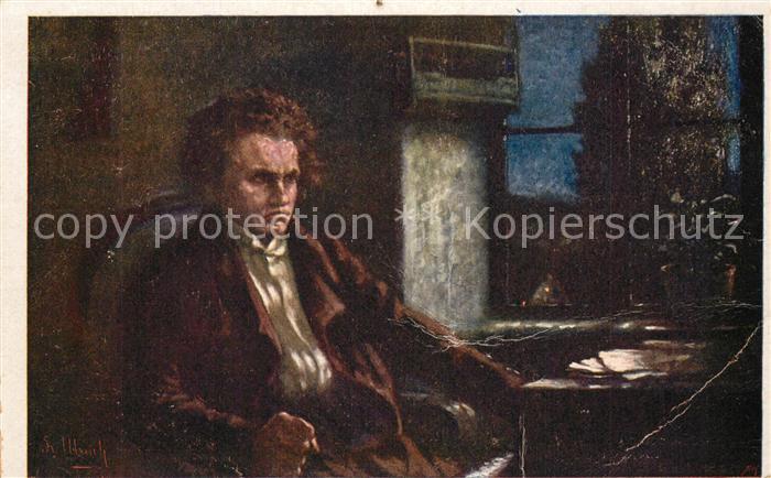Beethoven Kuenstlerkarte Fr. Ulreich Wiener Kunst