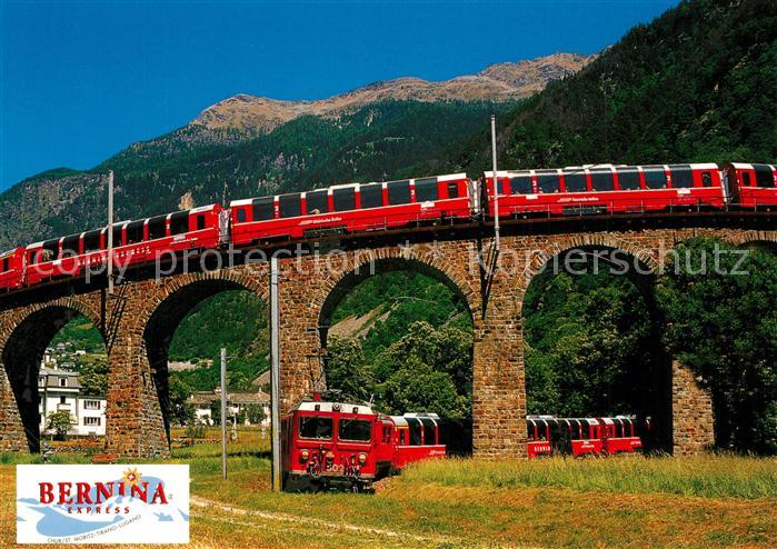 Eisenbahn Bernina-Express Brusio Viadukt der RhB