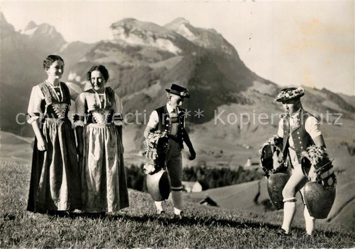 Trachten Schweiz Appenzell Festtracht Trycheln
