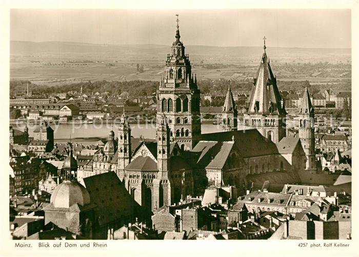 Foto Kellner Rolf Nr. 4257 Mainz Dom Rhein