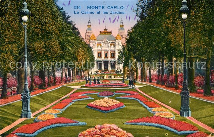 Monte-Carlo Le Casino et les Jardins Kuenstlerkarte