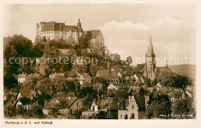 Marburg Lahn Altstadt mit Kirche und Schloss
