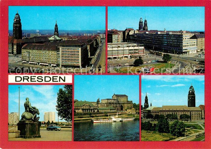 Dresden Ernst Thaelmann Strasse Pirnaischer Platz Postplatz Bronzeplastik Semper