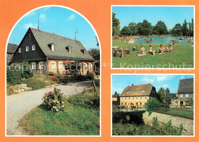 Walddorf Eibau Ortspartien Bruecke Freibad