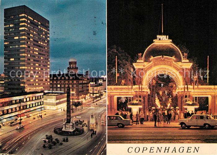 Copenhagen Kobenhavn Vesterbrogade ved nat Tivoli Nachtaufnahme