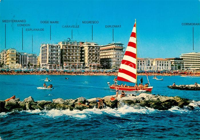 Cattolica Rimini Alberghi sul Mare Hotels am Meer Segelboot