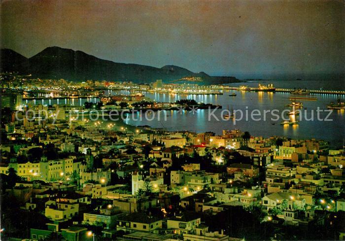 Las Palmas Gran Canaria Vista nocturna Nachtaufnahme