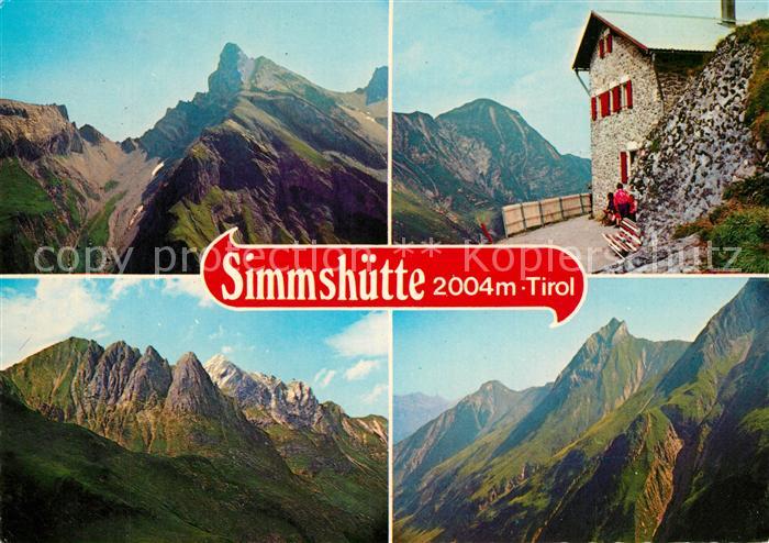Holzgau Simmshuette Berghuette Gebirgspanorama Lechtaler Alpen