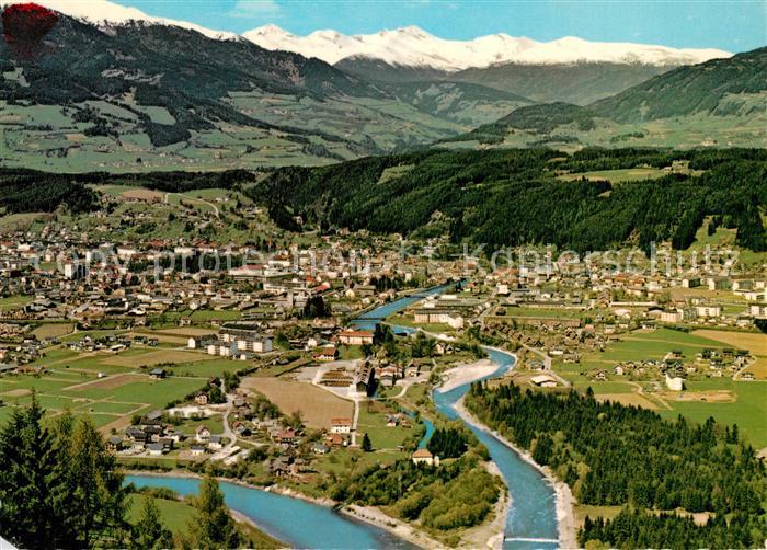 Spittal Drau Blick von Sueden gegen Gmeineck Alpenpanorama