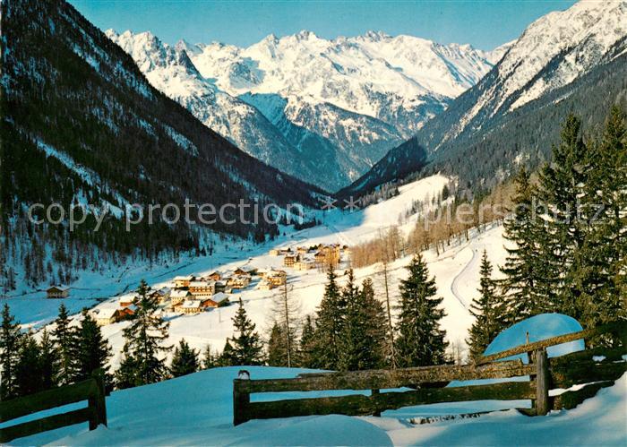 Gries Laengenfeld Tirol Blick ins Tal Wintersportplatz oetztaler Alpen