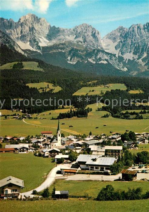 Ellmau Tirol Panorama Sommerfrische gegen Wilden Kaiser Kaisergebirge