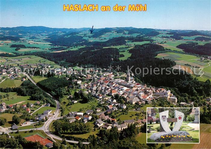 Haslach Muehl Erholungsort im Muehlviertel Fliegeraufnahme Historischer Webermar