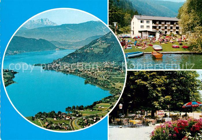 St Urban Kaernten Hotel Urbaniwirt Badestrand Gartenrestaurant Ossiachersee Flie