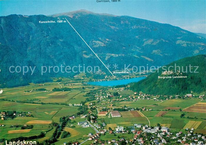 St Andrae Ossiachersee Burgruine Landskron Kanzelhoehe Gerlitzen Fliegeraufnahme