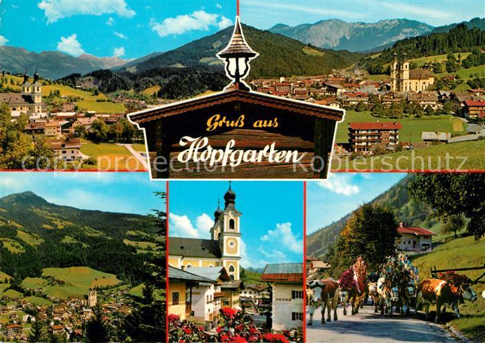 Hopfgarten Brixental Teilansichten Erholungsort Barocke Pfarrkirche Almauftrieb