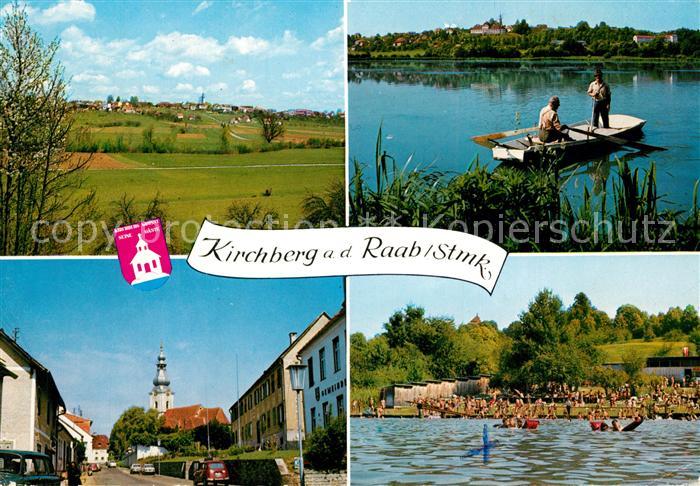 Kirchberg Raab Landschaftspanorama Muehlteich Bootfahren Hauptplatz Freibad