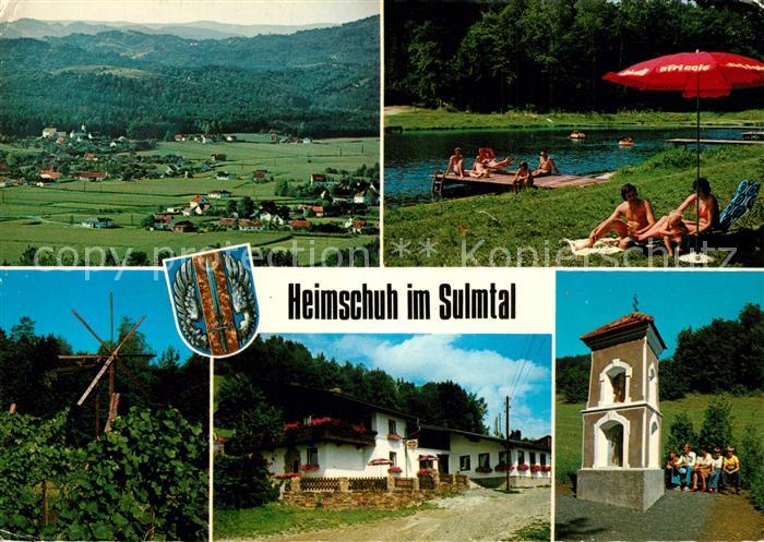 Heimschuh Landschaftspanorama Campingplatz Freibad Windrad Gasthof Bildstock