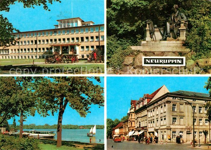 Neuruppin Poliklinik Fontane Denkmal Dampferanlegestelle Karl Marx Strasse