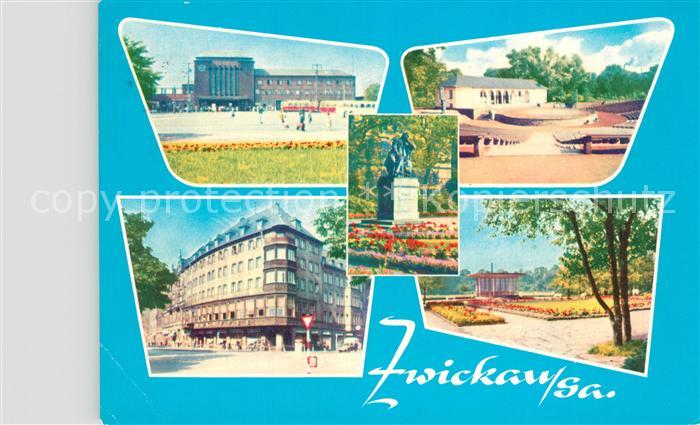 Zwickau Sachsen Teilansichten Robert Schumann Stadt Denkmal