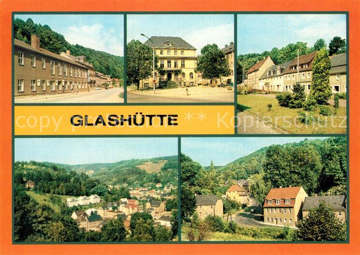 Glashuette Sachsen Kulturhaus Ingenieurschule fuer Feinwerktechnik Markt Luchaue