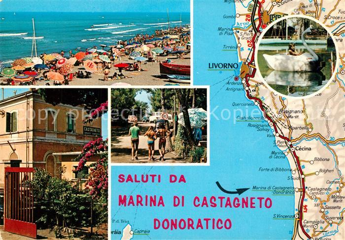 Marina di Castagneto Carta Automobilistica Strassenkarte Landkarte Strand Hotel