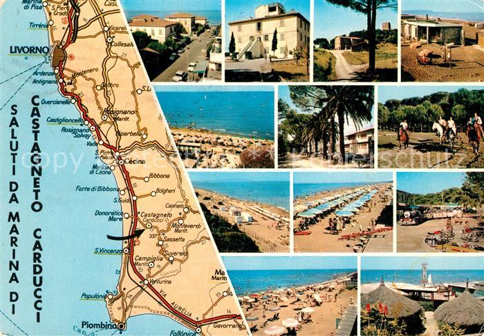 Marina di Castagneto Carta Automobilistica Strassenkarte Landkarte Teilansichten