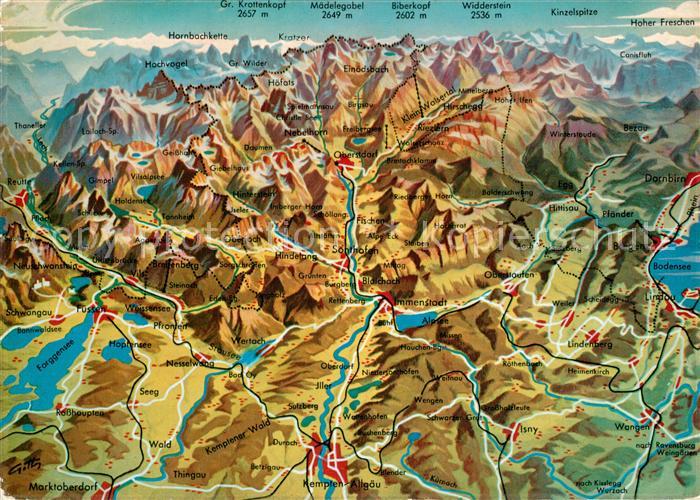 Allgaeu Region Allgaeuer Alpen aus der Vogelperspektive