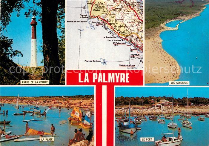 La Palmyre Le Phare Plage et le Port vue aérienne Map