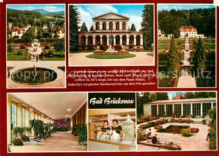 Bad Brueckenau Blick vom Fuerstenhof Kursaal Wandelhalle Brunnenmaedchen Wandelh