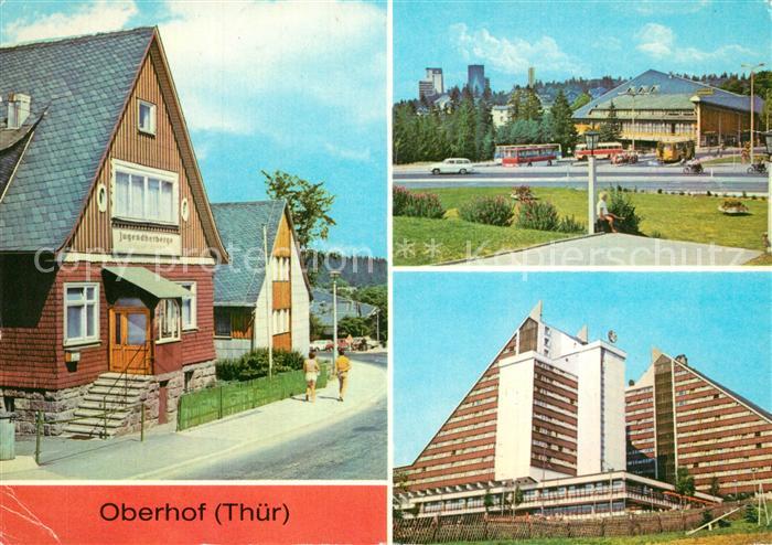 Oberhof Thueringen Jugendherberge Edgar André Platz des Friedens Interhotel Pano