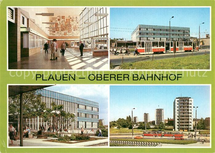 Plauen Vogtland Oberer Bahnhof Halle Vorplatz Hochhaeuser
