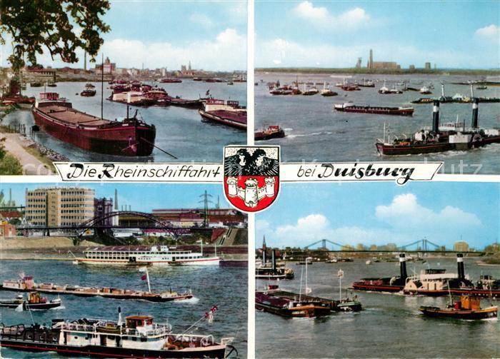 Duisburg Ruhr Rheinschiffahrt Dampfer Frachtkahn Wappen