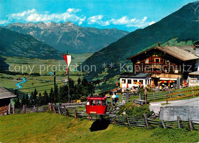Zell Ziller Tirol Gasthof Grindlalm Enzian Sepp Seilbahn Blick ins Tal Alpenpano