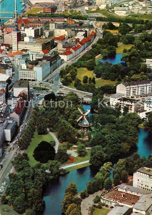 Bremen Fliegeraufnahme mit Muehle am Wall